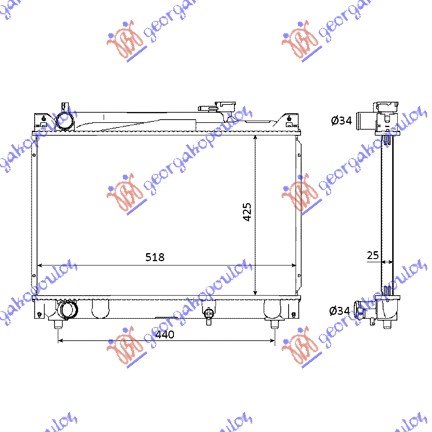 RADIATOR 2,0 V6-2.0 16V(42x52x27)