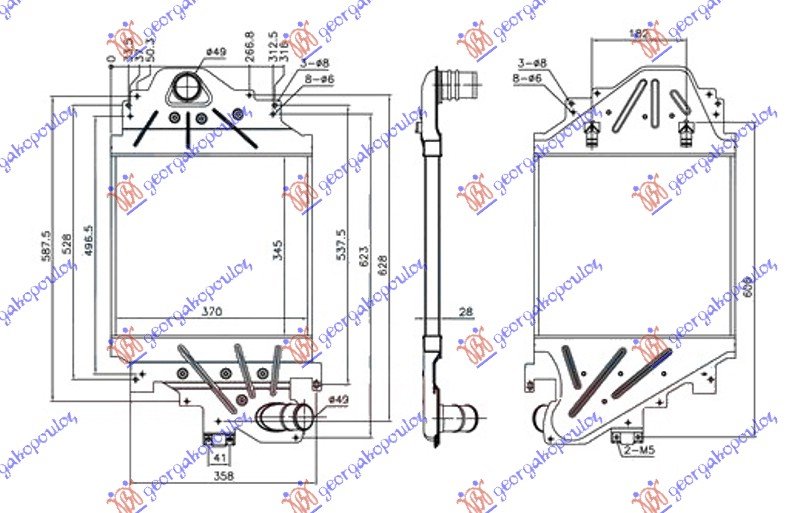 RAD. INTERC. 1.5 DCi DIESEL (345x370x28)