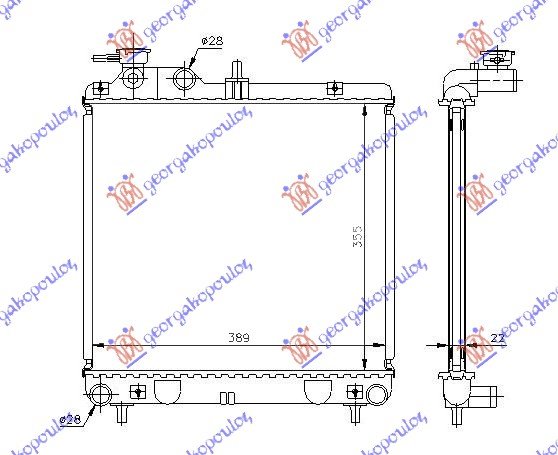 RADIATOR 1.0I 12V +/-A/C (36x40)