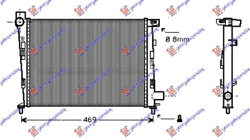 RADIATOR PET. -A/C (40x37.5)