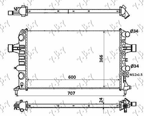 RADIATOR 1.6CC 16V +AC(60X37)