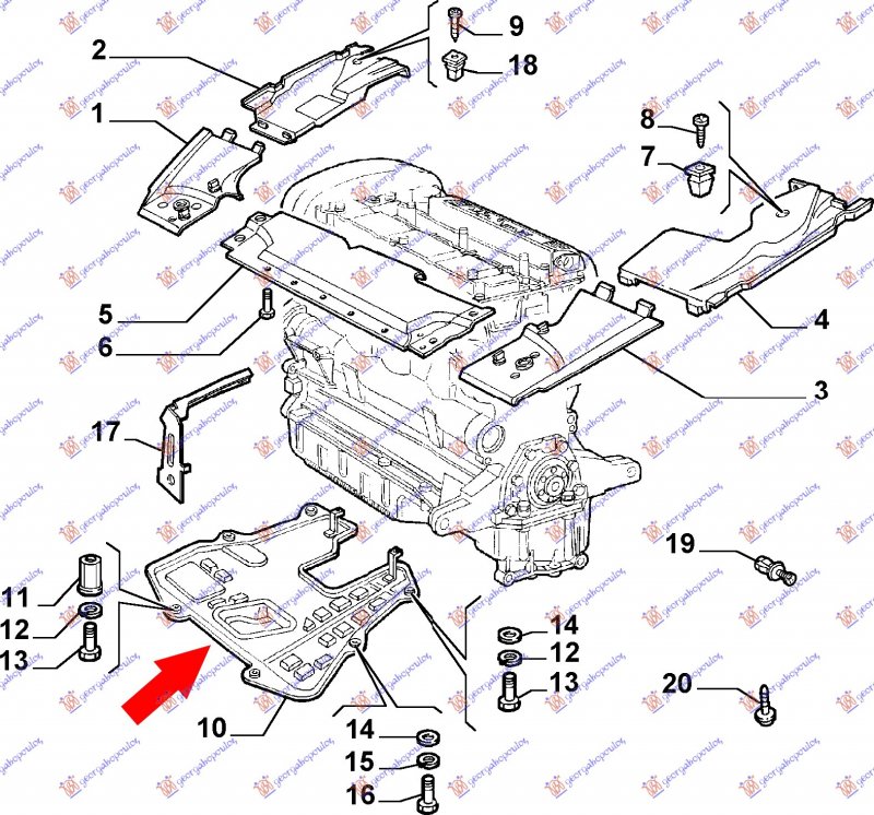 UNDER ENGINE COVER PLASTIC PETR/DSL 03-