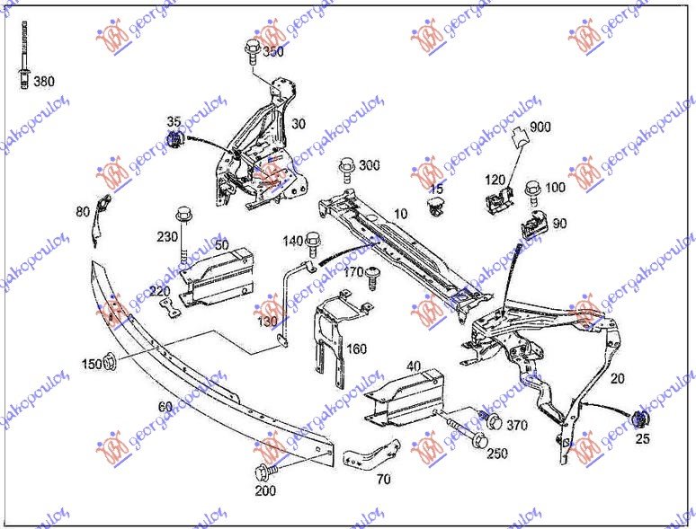 FRONT BUMBER REINFORCEMENT (ALUM)