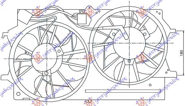 COOL. FAN ASSY TWIN +A/C PETROL-DIESEL