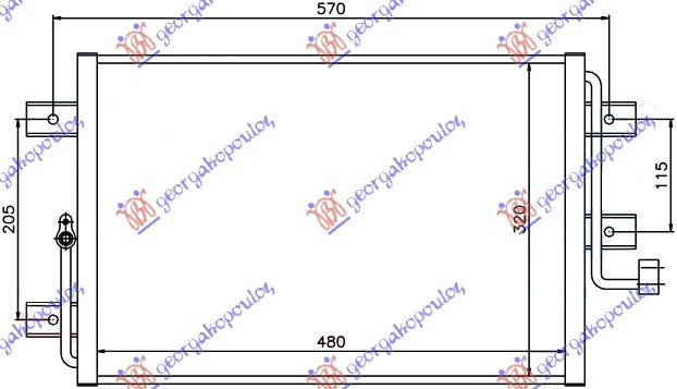 CONDENSER 1,6 PETROL (44,8x35x25) 03-