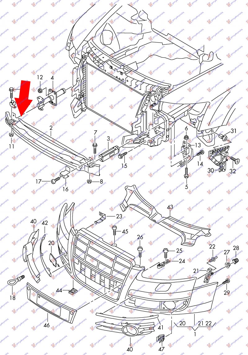 FRONT BUMPER REINFORC. (STEEL)