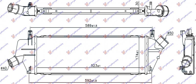 RADIAT. INTERC. 1.5 DCI 05- (523x174x30)