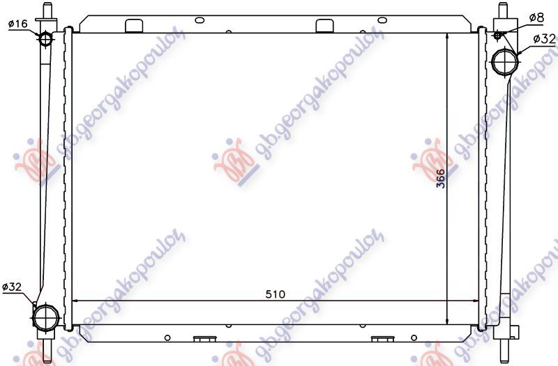 HLADNJAK MOTORA 1.5 DIZEL (+AC) (49.4x41.5x2.3) UK (NISSENS)