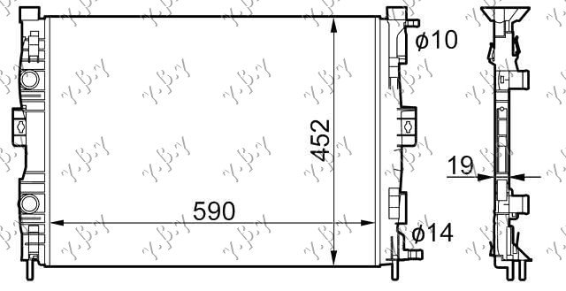 RADIATOR 1.4-1.6 16V +/-AC (59x45x18)