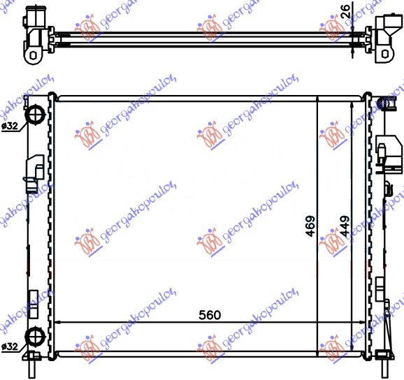 RADIATOR 2.0 i 16V/1.9 DTi (56x46.9)