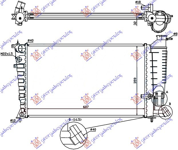 RADIATOR 1.9 TURBO DSL +/-AC (61x36.6x36