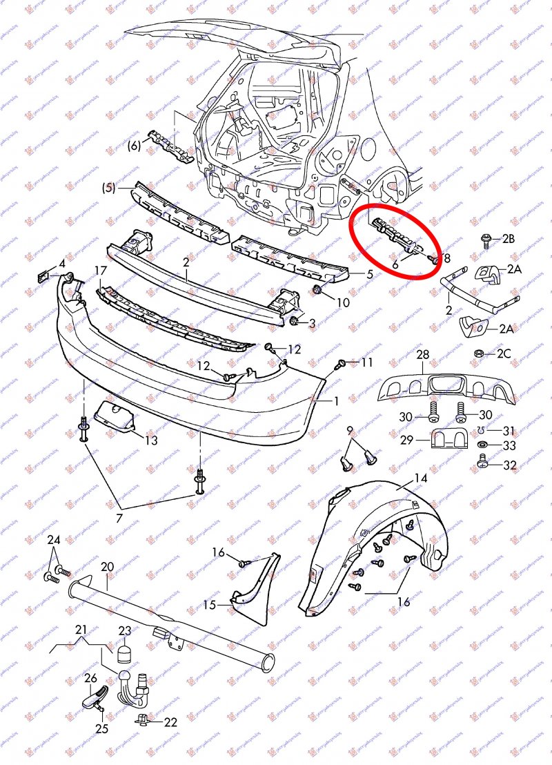 REAR BUMPER BRACKET SIDE (O)