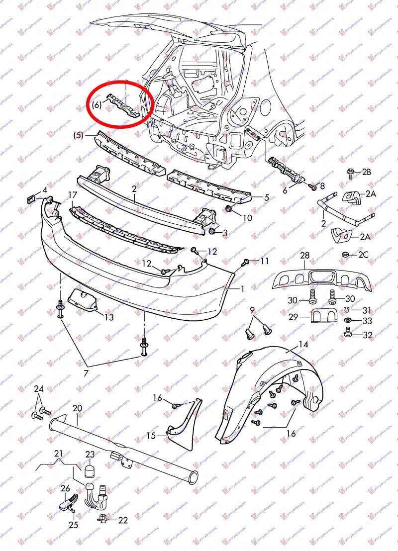 REAR BUMPER BRACKET SIDE (O)