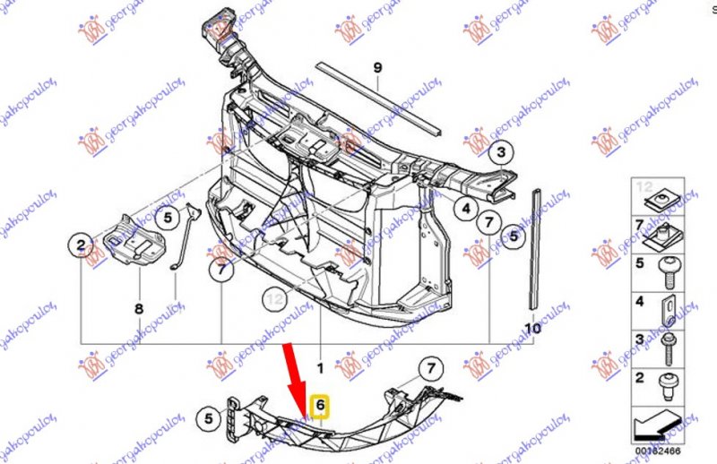 FR. BUMPER BRACKET UPPER PLASTIC