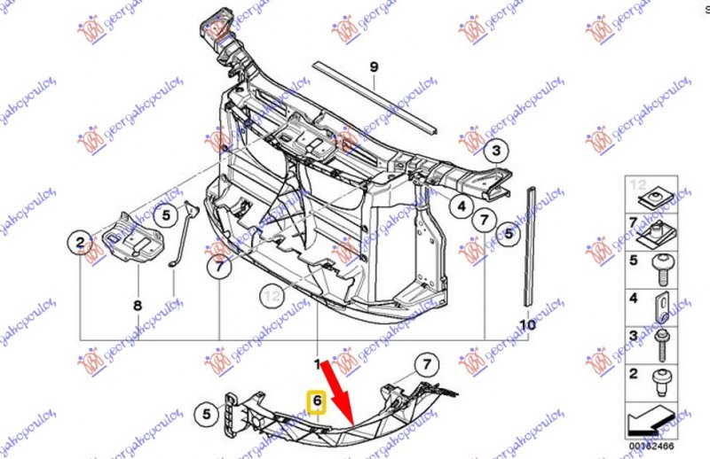 FR. BUMPER BRACKET UPPER PLASTIC