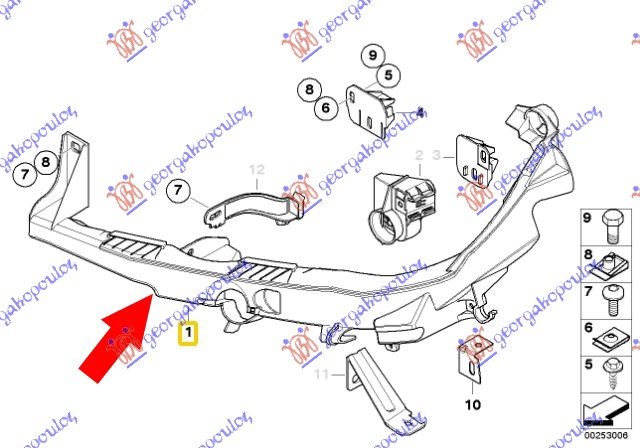 HEAD LAMP PANEL LOWER PLASTIC