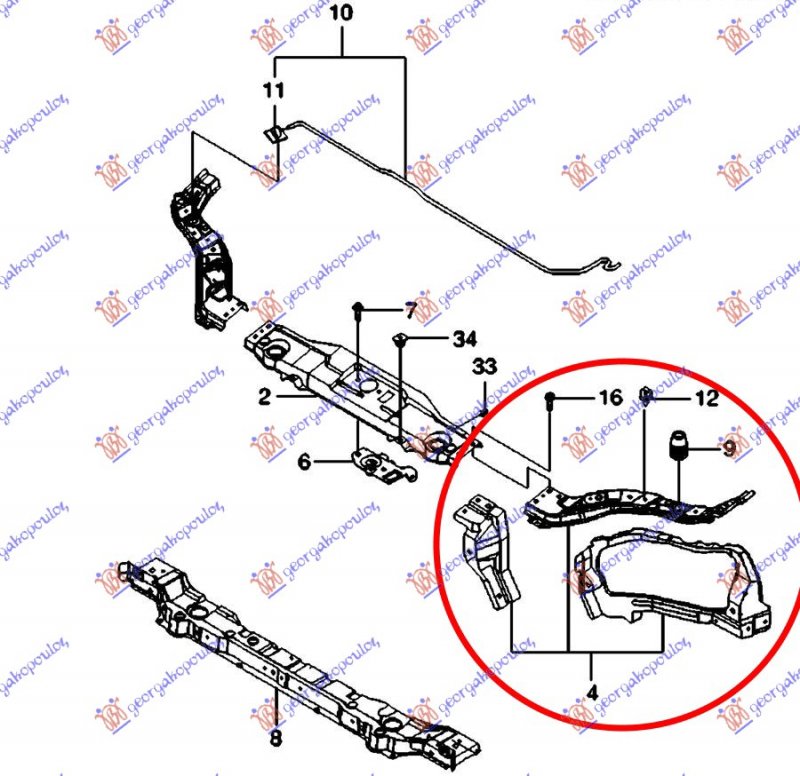 HEAD LAMP PANEL STEEL 5D