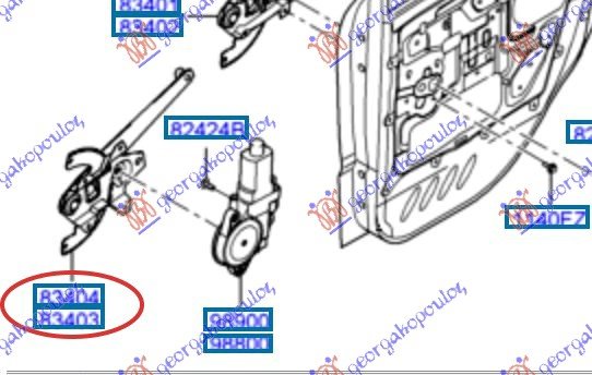 WINDOW REG.RR ELEC.W/OUT MOTOR (O)