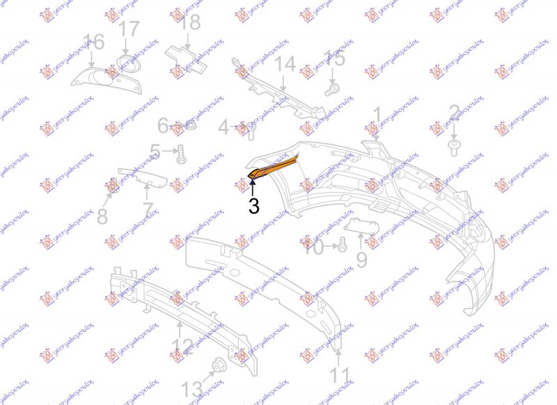 FR. BUMPER SIDE BRACKET UPPER