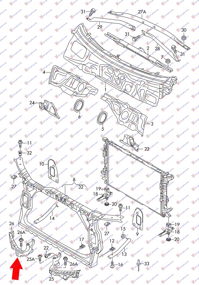 HEAD LAMP PANEL LOWER OUTER PLASTIC