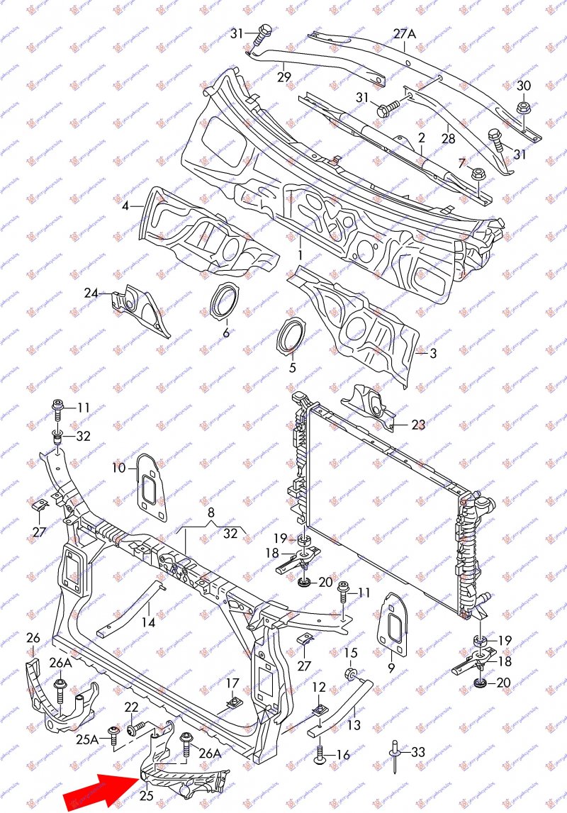 HEAD LAMP PANEL LOWER OUTER PLASTIC