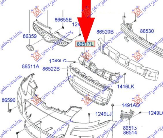 FRONT BUMPER REINFORCEMENT UPPER (O)