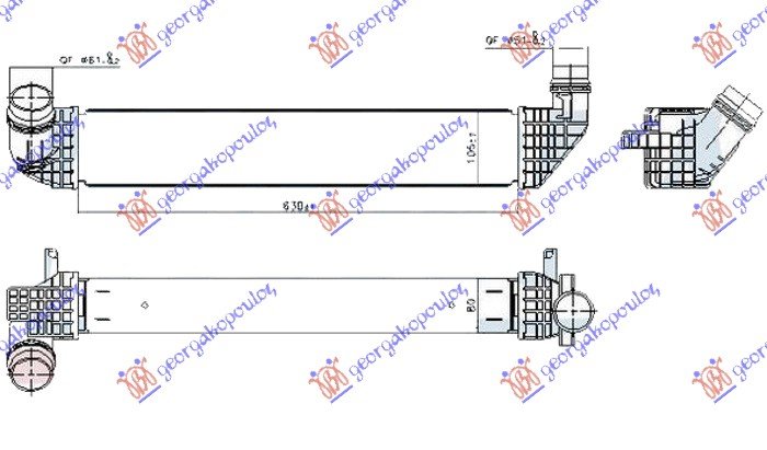 HLAD. INTERKULERA 1.6 DIZ (630x105x80)