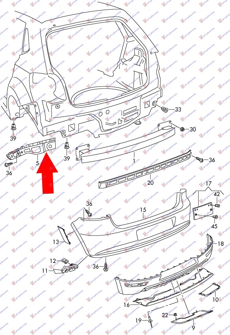 RR BUMPER BRACKET PLASTIC