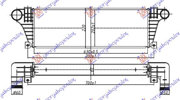 HLAD INTERCOOLER 2.5-2.8 T.D(630x217x63)