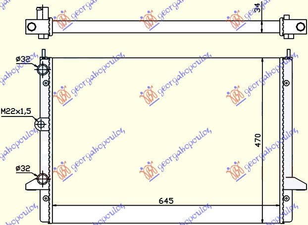 RADIATOR 2,3i-16V-2,8i/VR6 (64,5x47) -00