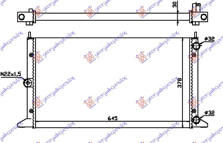 RADIATOR 2,0i-8V-1,9TD(64,5x37,8) -00