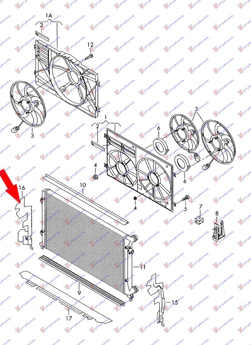 AIR INTAKE RADIATOR (PLASTIC BRACKET)