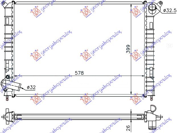 RADIATOR 1.6cc 16V +A/C (ONE)