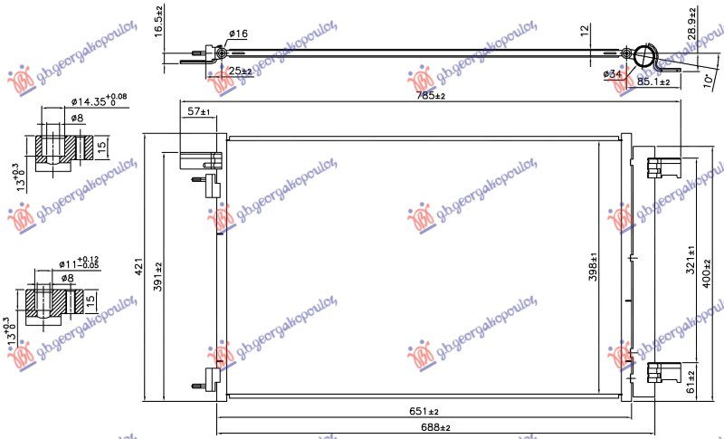 HLADNJAK KLIME 1.6 BENZIN (651x398x12)