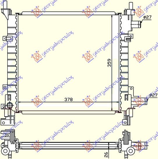 RADIATOR PETROL -A/C (38x37)