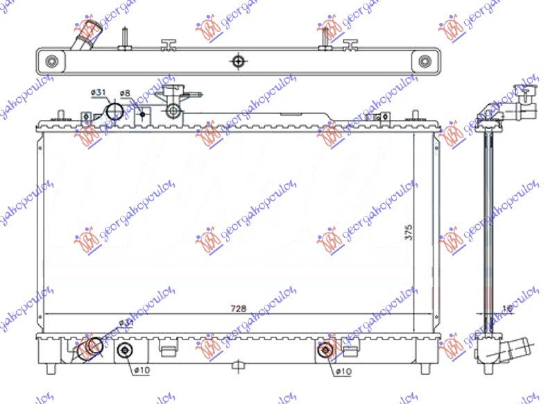 RADIATOR 1,8-2,0 PETR. (37x72) MAN.