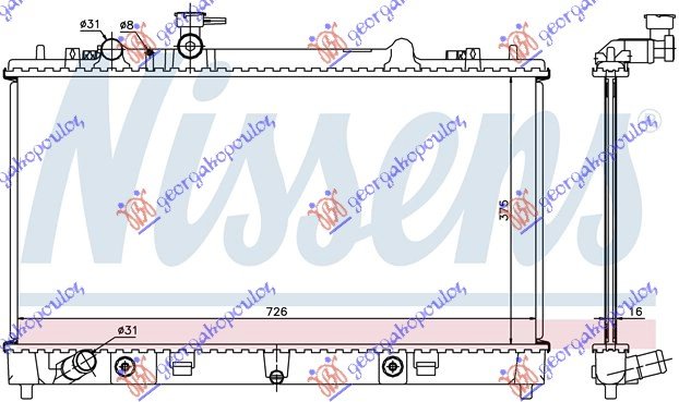 RADIATOR 1.8-2.0 PET. (37.5x72.5) AUTO