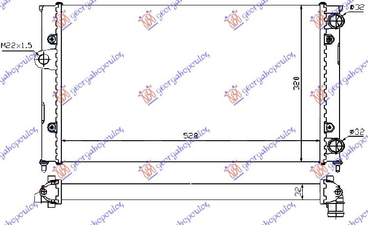 HLADNJAK MOTORA  1.8i8V (52.5x32)