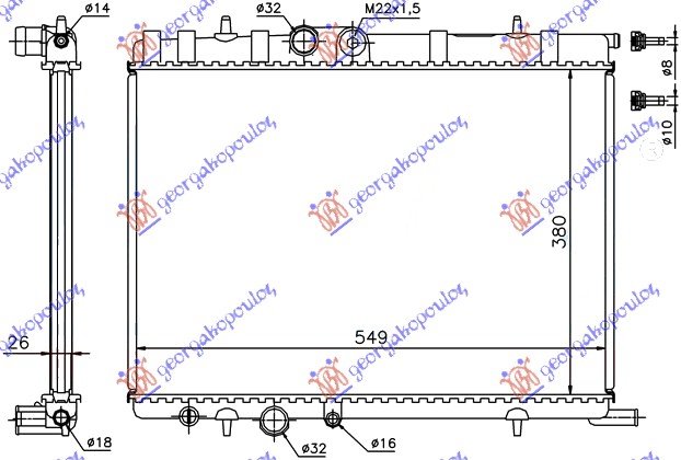 RAD.1.8-2.0i19V-2.0HDi(38x56x2.7)+/-A/C