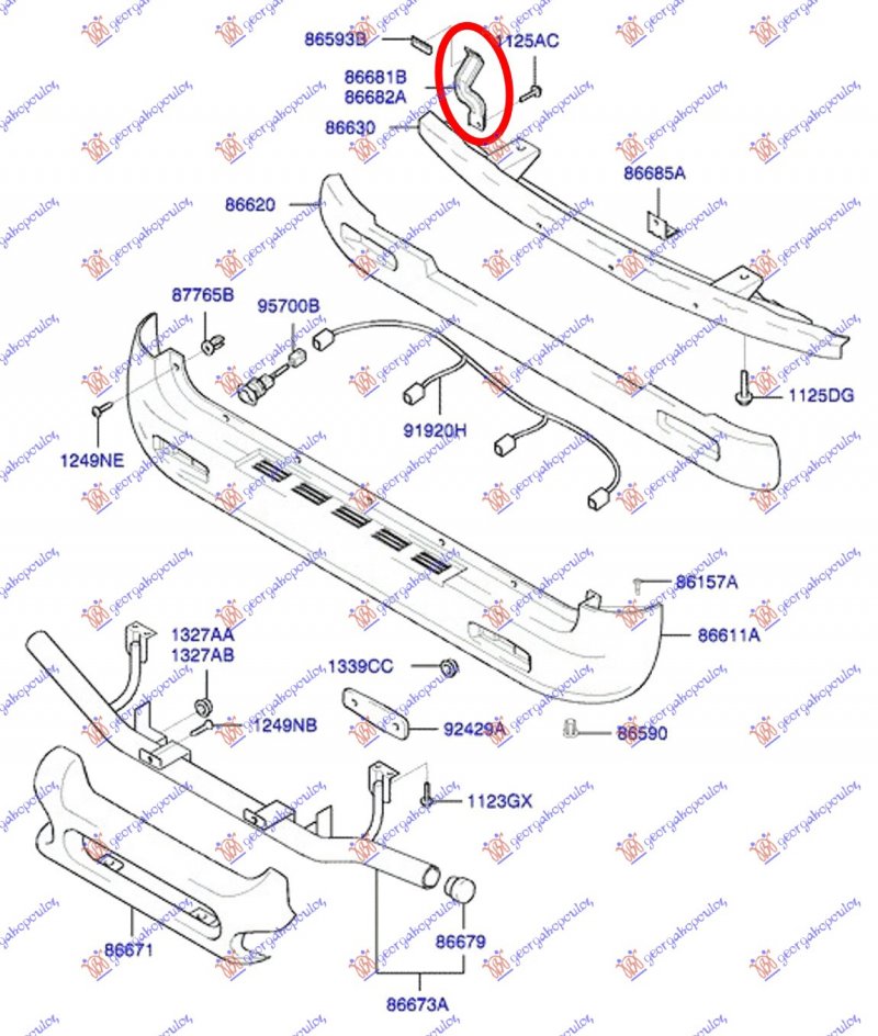 REAR BUMPER SIDE BRACKET (O)