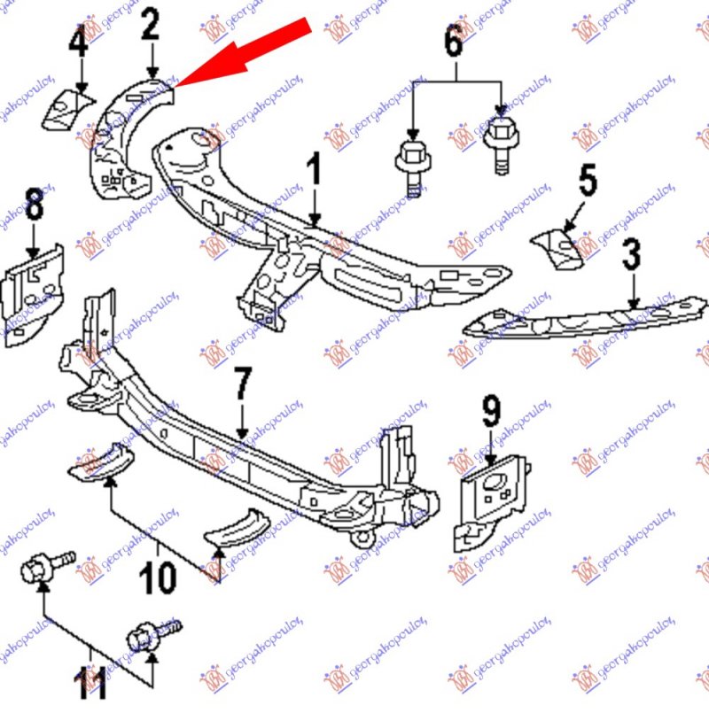 HEAD LAMP PANEL STEEL UPPER