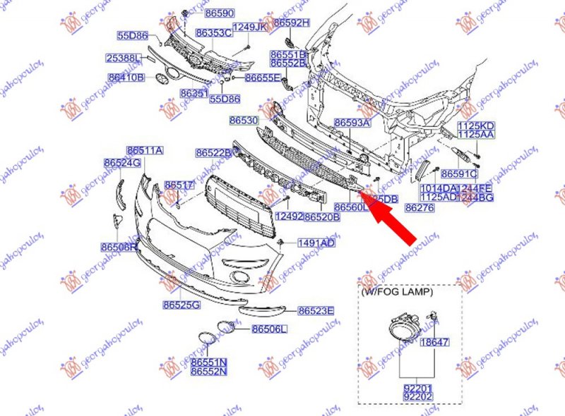 FRONT BUMPER STIFFENER LOWER (O)