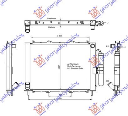 RADIATOR  CONDENSER (FIXED)(51x38x3,8)