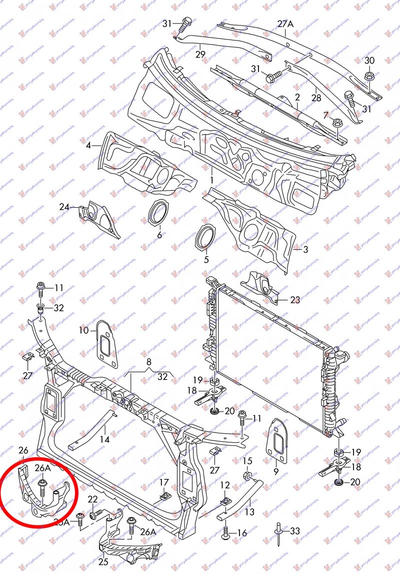 HEAD LAMP PANEL PLASTIC UPPER