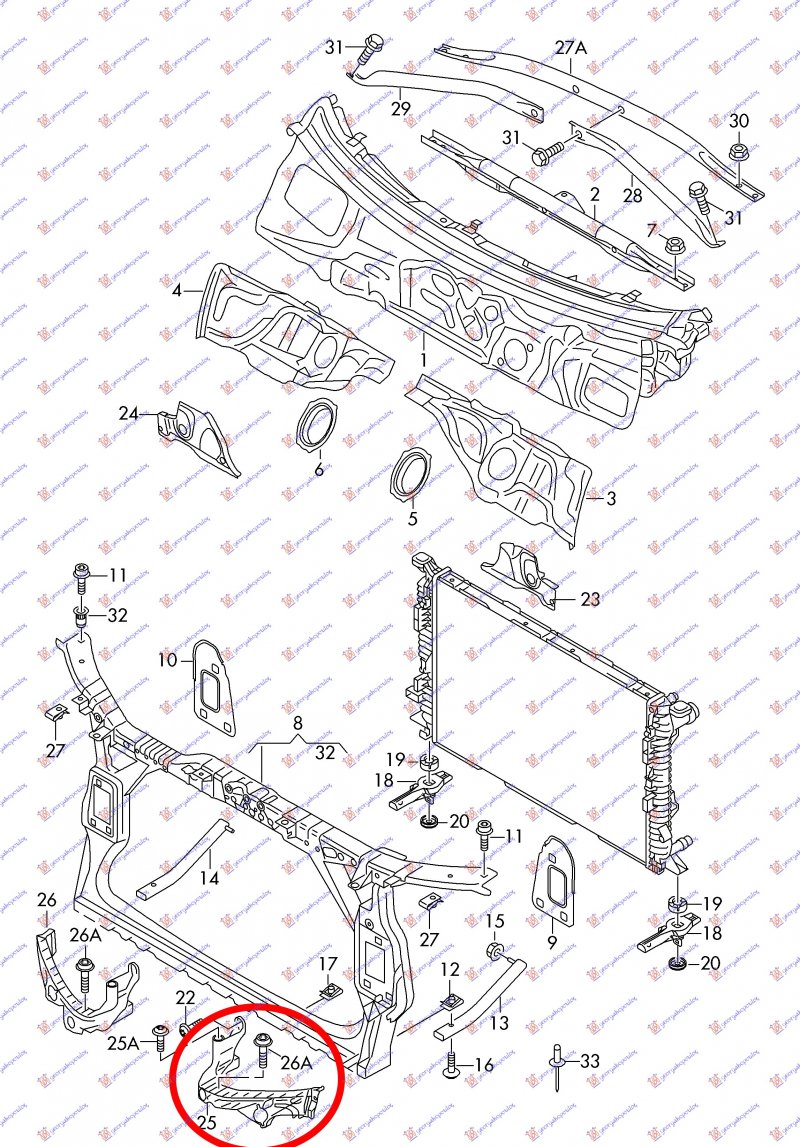 HEAD LAMP PANEL PLASTIC UPPER