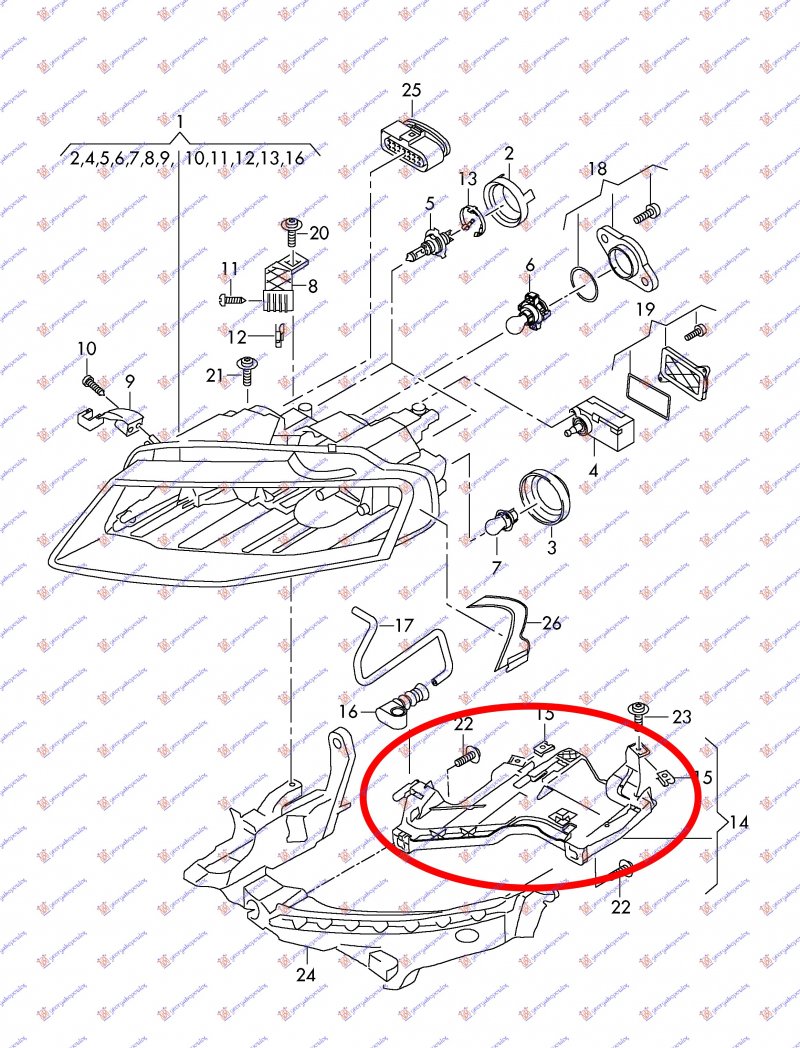 HEAD LAMP PANEL PLASTIC LOWER