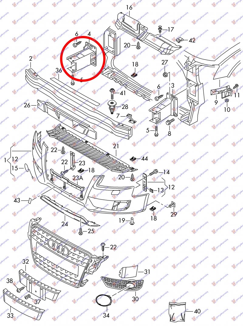 FRONT BUMPER BRACKET ALUMIN.