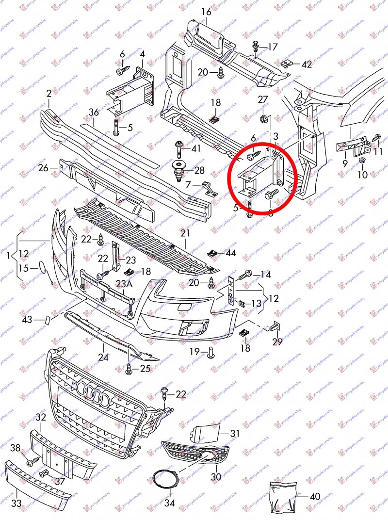 FRONT BUMPER BRACKET ALUMIN.