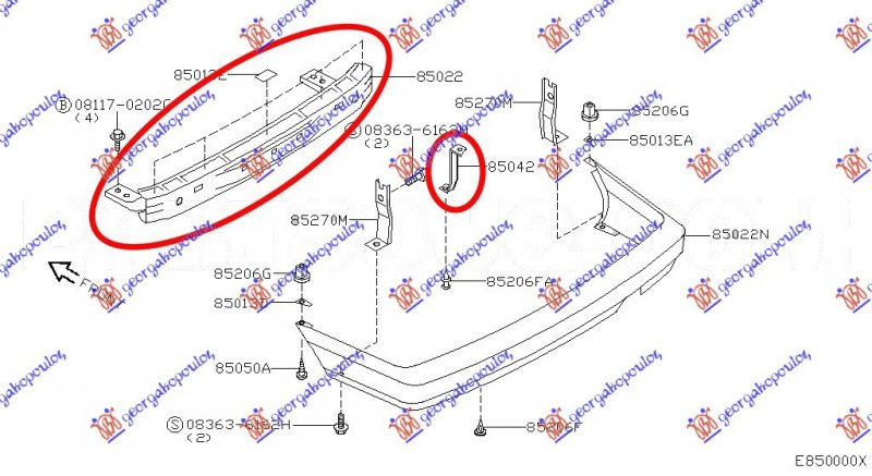 REAR BUMPER REINFORCEMENT SDN