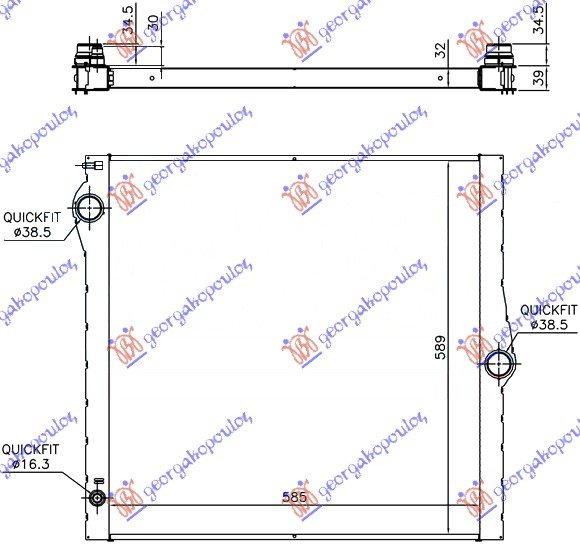 RADIATOR 3,0i24V-4,8i-32V (58,5x59,5x3,2